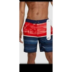 Speedo  XXL Men's Marina Swim Trunks Shorts Blue Mesh Liner side/1 zip Pockets